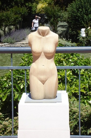 Скульптура под названием "female torso" - Berendina De Ruiter, Подлинное произведение искусства, Камень