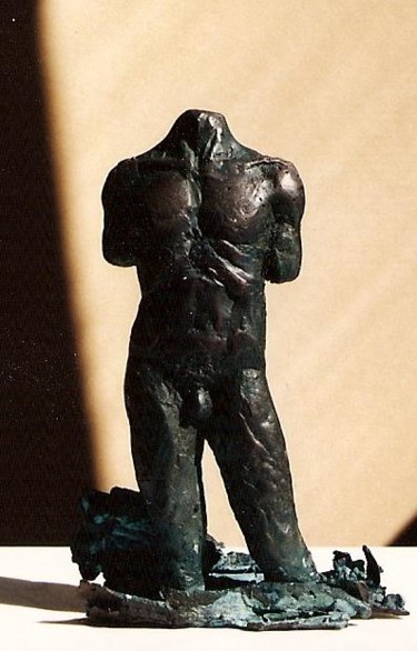 Sculpture titled "male torso" by Berendina De Ruiter, Original Artwork, Metals