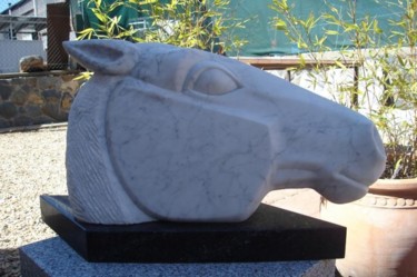 Rzeźba zatytułowany „head of a horse” autorstwa Berendina De Ruiter, Oryginalna praca, Kamień