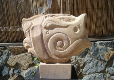 Sculpture titled "rain and shine" by Berendina De Ruiter, Original Artwork, Stone