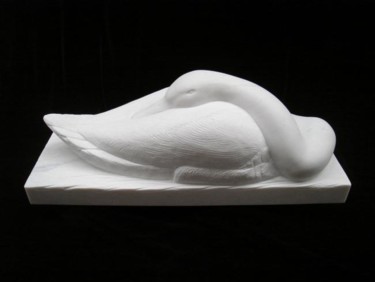 Sculpture titled "swan" by Berendina De Ruiter, Original Artwork, Stone