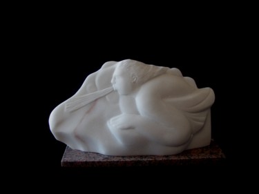 Rzeźba zatytułowany „blowing-the-wind” autorstwa Berendina De Ruiter, Oryginalna praca, Kamień