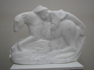 Скульптура под названием "the-ride.jpg" - Berendina De Ruiter, Подлинное произведение искусства, Камень