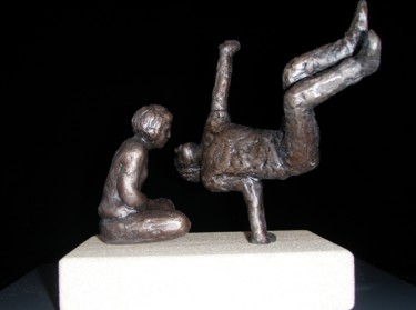 Skulptur mit dem Titel "the kiss" von Berendina De Ruiter, Original-Kunstwerk, Metalle