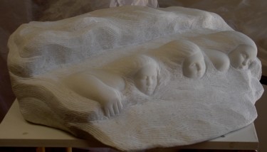 Sculpture titled "three-sisters" by Berendina De Ruiter, Original Artwork, Stone