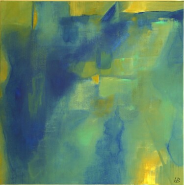 Картина под названием "Perspective en bleu" - Bérengère Bloch Lansac, Подлинное произведение искусства, Акрил