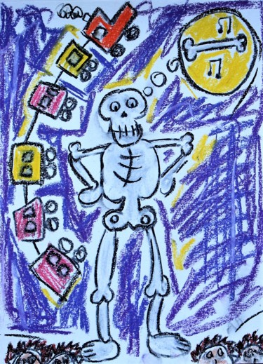 Dessin intitulée "Les squelettes n'ai…" par Bérengère Jullian (MAGDA), Œuvre d'art originale, Pastel