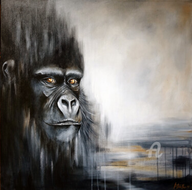 Painting titled "Gorilla" by Bérengère Labarthe (Lab-Art), Original Artwork, Acrylic