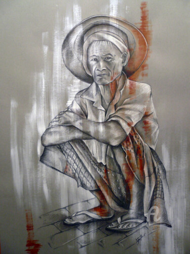 "La Javanaise" başlıklı Resim Bérengère Labarthe (Lab-Art) tarafından, Orijinal sanat, Karakalem