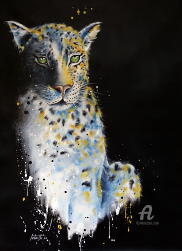 Painting titled "Leopard" by Bérengère Labarthe (Lab-Art), Original Artwork, Acrylic Mounted on artwork_cat.