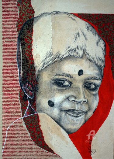 "Isha, trésor du Ker…" başlıklı Resim Bérengère Labarthe (Lab-Art) tarafından, Orijinal sanat, Karakalem