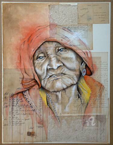 Mélancolie au Rajastan Peinture intitulée "Mélancolie au Rajas…" par Bérengère Labarthe (Lab-Art), Œuvre d'art originale, Stylo à bille