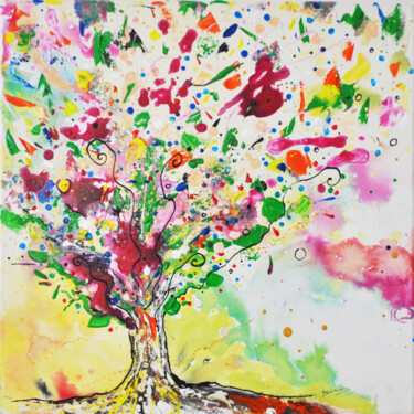 제목이 "Arbre en fête"인 미술작품 Bérénice Art로, 원작, 아크릴 나무 들것 프레임에 장착됨