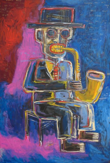 Картина под названием "Jazzman" - Berez, Подлинное произведение искусства, Акрил
