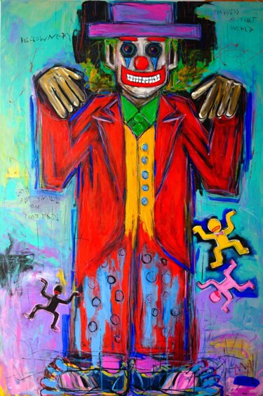 Pittura intitolato "The Clown" da Berez, Opera d'arte originale, Acrilico