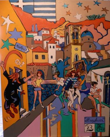 Malerei mit dem Titel "Monemvassia" von Patrick Bergès, Original-Kunstwerk, Acryl