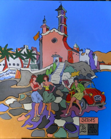 Schilderij getiteld ""Sitges"" door Patrick Bergès, Origineel Kunstwerk, Acryl