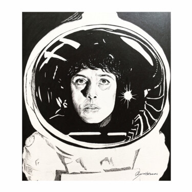 Pintura intitulada "Alien 1979 Ellen Ri…" por Berinhatzalaki, Obras de arte originais, Lápis