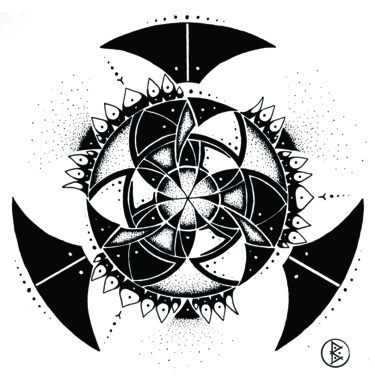 「Netrampadma」というタイトルの描画 Berkano Creatioによって, オリジナルのアートワーク, インク