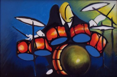 Malerei mit dem Titel "Drummin'" von Berlin Cassamajor, Original-Kunstwerk