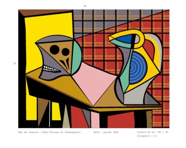 Digitale Kunst mit dem Titel "Picasso et Hamlet" von Bern Roxe, Original-Kunstwerk