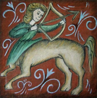 Peinture intitulée "Le Centaure" par Bernadette Bonafous, Œuvre d'art originale