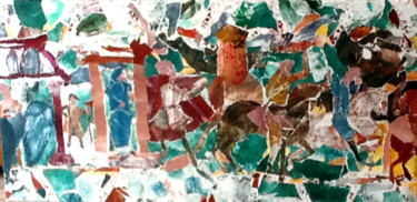 Peinture intitulée "tapisserie de Bayeu…" par Bernadette Cazal, Œuvre d'art originale, Autre