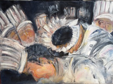 Peinture intitulée "aux cuisines.jpg" par Bernadette Cazal, Œuvre d'art originale