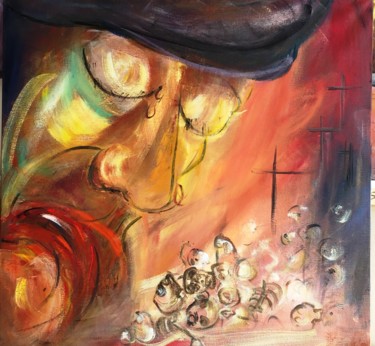 Peinture intitulée "La douleur .jpg" par Bernadette Cazal, Œuvre d'art originale