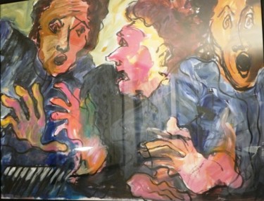 Peinture intitulée "comediens.jpg" par Bernadette Cazal, Œuvre d'art originale, Acrylique