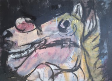 Peinture intitulée "le-cheval-qui-rit.j…" par Bernadette Cazal, Œuvre d'art originale, Acrylique