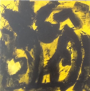 Painting titled "le-jaune-etoilé.jpg" by Bernadette Cazal, Original Artwork, Acrylic