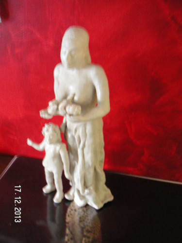 Sculpture intitulée "la-mere-et-enfants.…" par Bernadette De Munter, Œuvre d'art originale, Argile