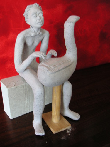 Sculpture intitulée "pianiste.jpg" par Bernadette De Munter, Œuvre d'art originale, Terre cuite