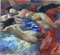 Peinture intitulée "sieste__19,5-21,3.j…" par Bernadette Kelly, Œuvre d'art originale