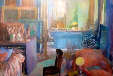 Peinture intitulée "Les lampes 2013. 75…" par Bernadette Kelly, Œuvre d'art originale