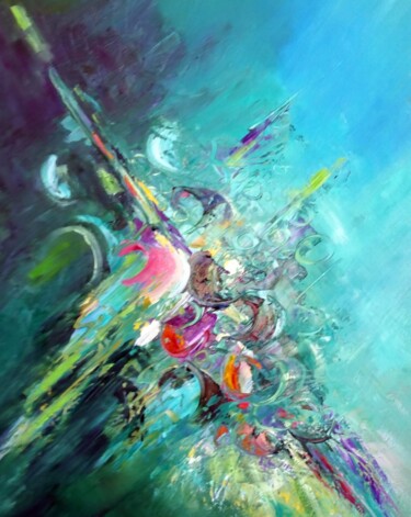 Pittura intitolato "abstraction" da Bernadette Manios, Opera d'arte originale, Olio