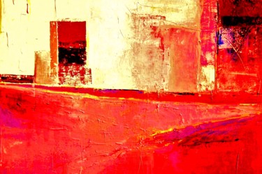 Цифровое искусство под названием "NY under red Sky" - Bernadette Reginster, Подлинное произведение искусства, Цифровая живоп…