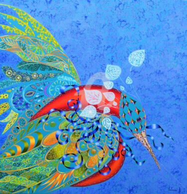 Pintura titulada "l'oiseau rare" por Bernadette Taborda, Obra de arte original, Oleo