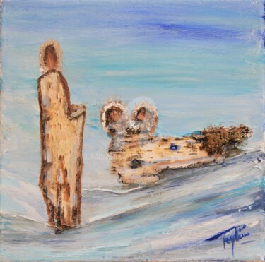 Painting titled "Inuits 1" by Bernadette Peylin, Original Artwork, Acrylic