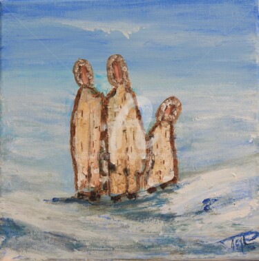 Painting titled "Inuits 3" by Bernadette Peylin, Original Artwork, Acrylic