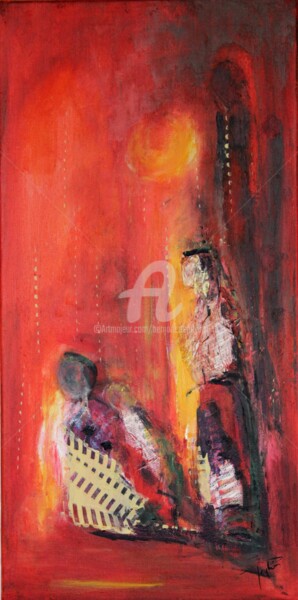 Картина под названием "Afrique" - Bernadette Peylin, Подлинное произведение искусства, Акрил Установлен на Деревянная рама д…
