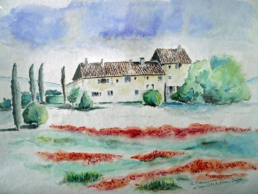 Peinture intitulée "Paysage provençal" par Bernard, Œuvre d'art originale, Huile