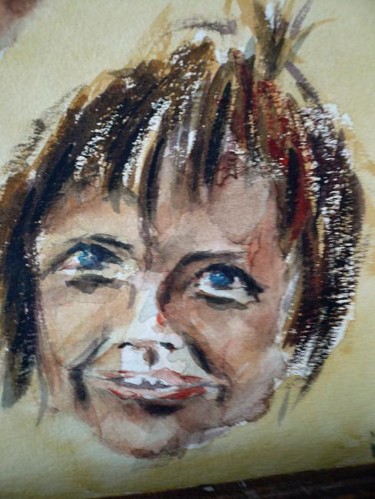 Painting titled "Portrait" by Bernard, Original Artwork, Oil
