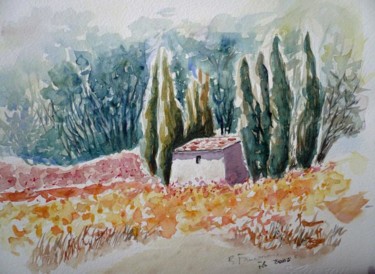 Peinture intitulée "Paysage de provence" par Bernard, Œuvre d'art originale, Huile