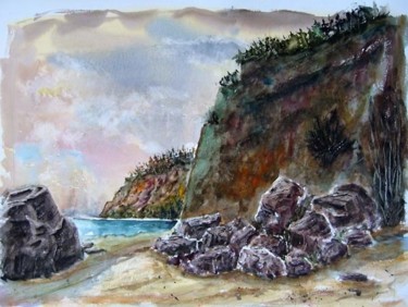 Peinture intitulée "Bords de mer" par Bernard, Œuvre d'art originale