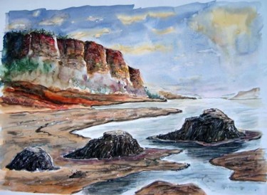 Peinture intitulée "bors de mer" par Bernard, Œuvre d'art originale