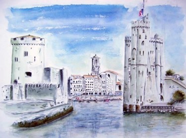 Peinture intitulée "La Rochelle le port" par Bernard, Œuvre d'art originale, Huile