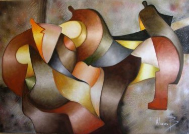 Painting titled "La dispute" by Bernard Alaux, Original Artwork