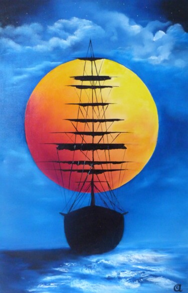 Peinture intitulée "Pirates" par Bernard Amalric, Œuvre d'art originale, Huile Monté sur Châssis en bois